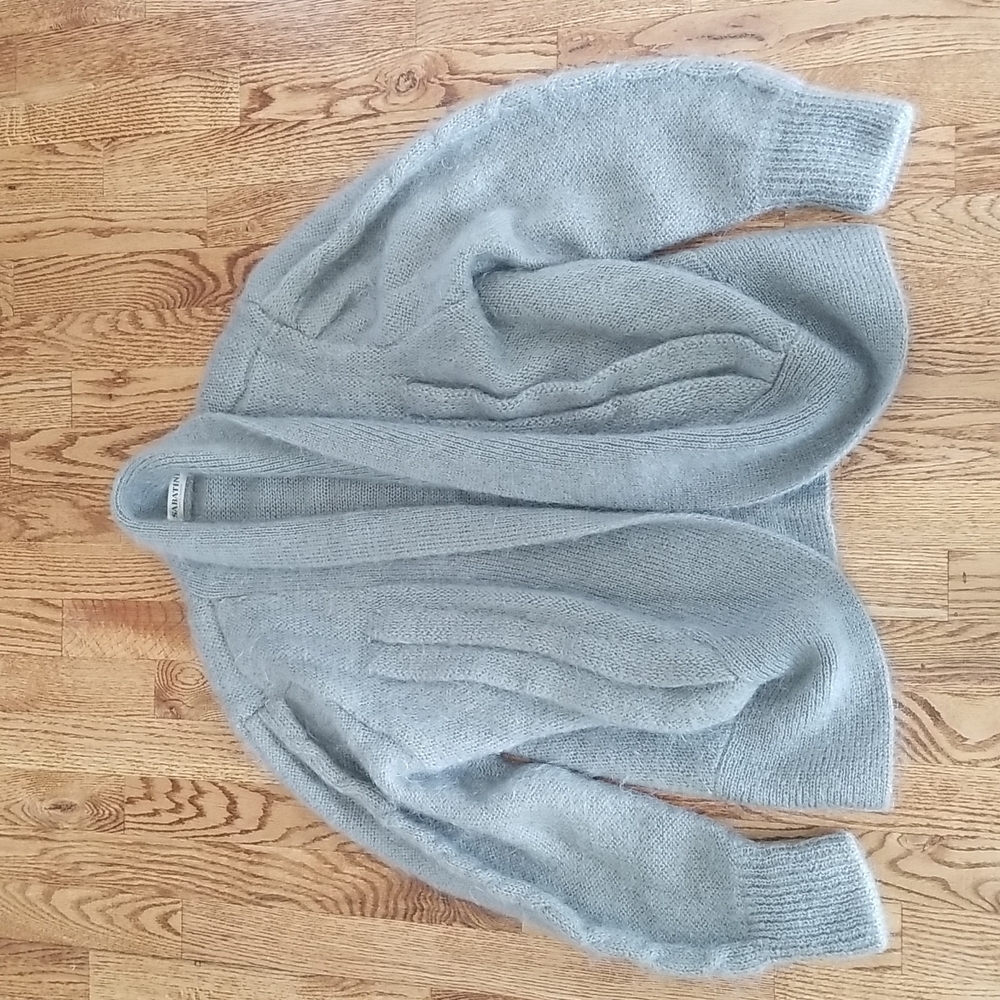 (M) Sabatini Thick Knit Open Sweater Cozy Solid Color Casual Accents Neutral